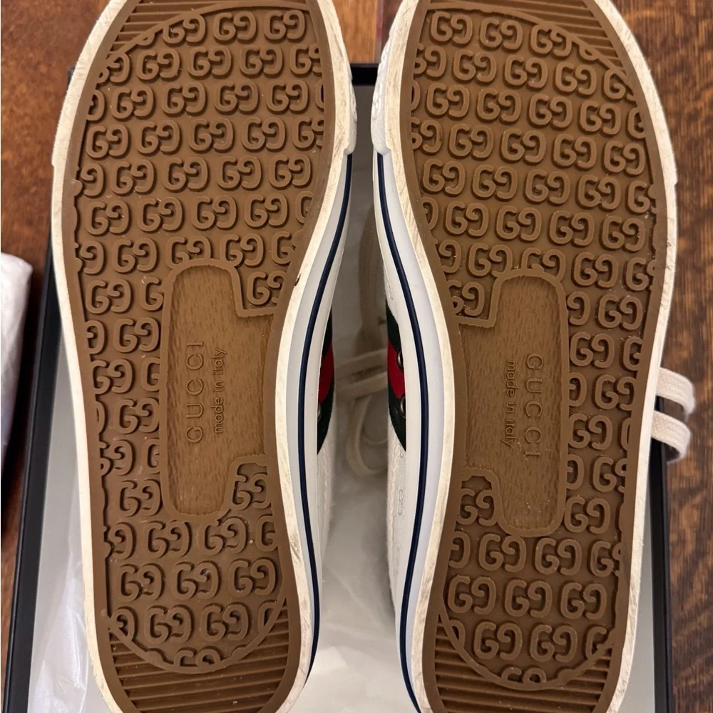 Authentic Women’s Gucci Tennis 1977 Mini GG High Tops White Canvas Sz 38 - Picture 5 of 16
